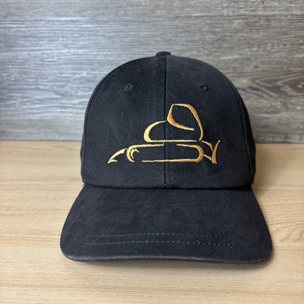 Vintage Bombardier Hat Cap Strap Back Black One Size Adjustable